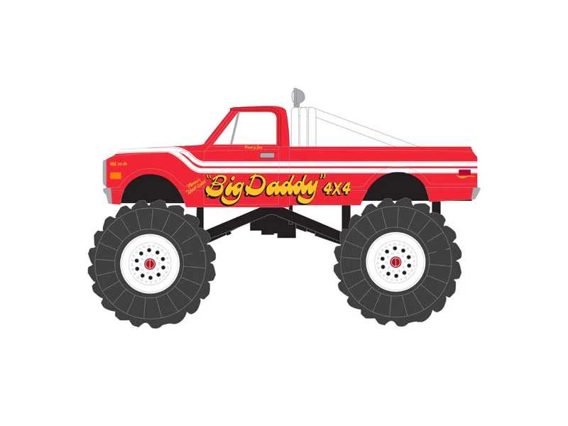 CHASE 1969 Chevrolet K20 Monster Truck - Big Daddy (Kings of Crunch Series 13) Diecast 1:64 Scale Model - Greenlight 49130A - Image 3