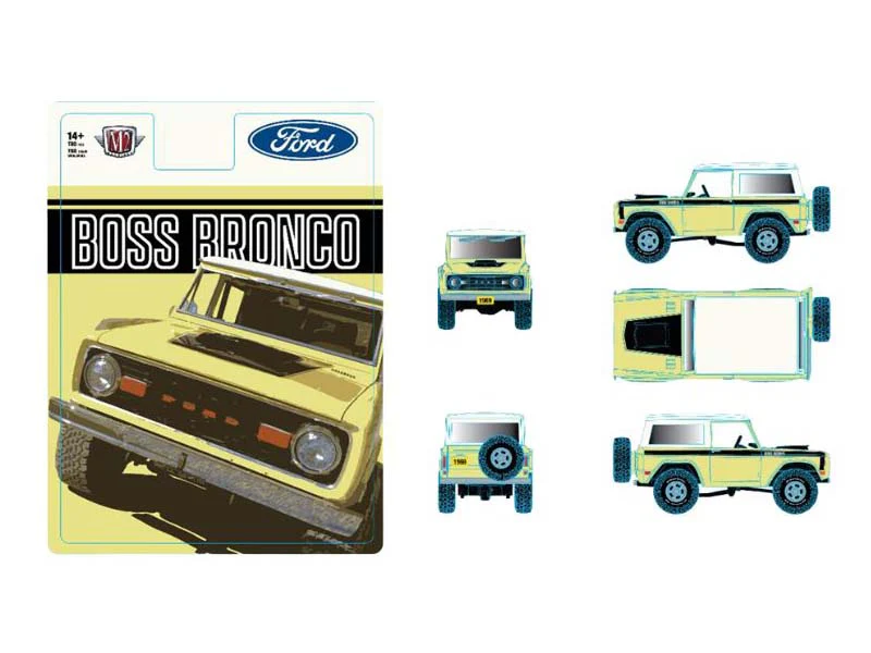 1969 Ford Bronco BOSS – Beige w/ White Top Two-Tone Diecast 1:64 Scale Model - M2 Machines 31500-HS58 - Image 3