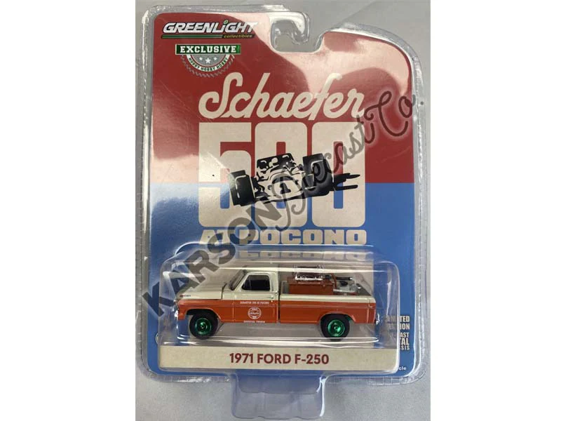CHASE 1971 Ford F-250 w/ Fire Equipment - Schaefer 500 at Pocono Official Truck Diecast Scale 1:64 Scale Model - Greenlight 30398