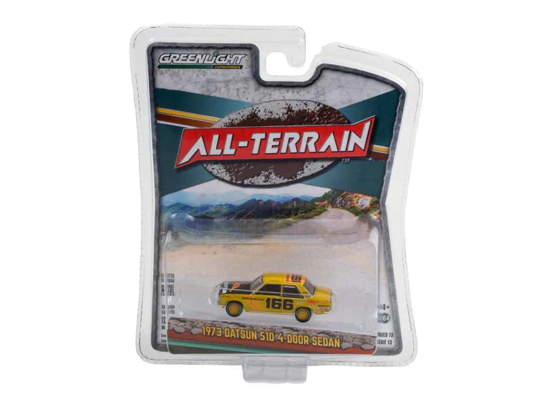 CHASE 1973 Datsun 510 4-Door Sedan - #166 Brock Racing Enterprises BRE (All-Terrain) Series 13 Diecast 1:64 Scale Model Car - Greenlight 35230B - Image 3