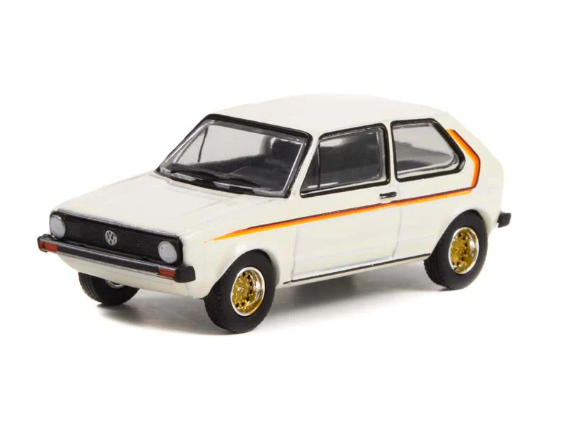 CHASE 1975 Volkswagen Rabbit - Pastel White w/ Custom Stripes (Club Vee-Dub) Series 14 Diecast 1:64 Scale Model - Greenlight 36050D - Image 2