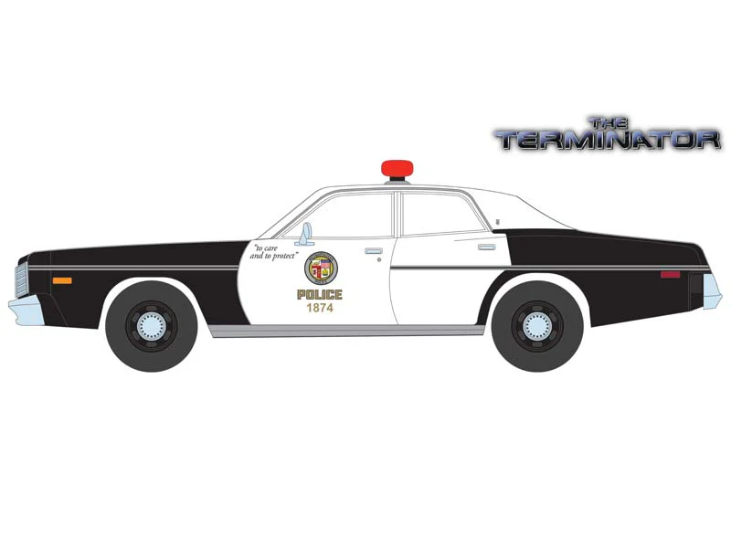 CHASE 1977 Plymouth Fury Metropolitan Police - The Terminator (Hollywood Series 41) Diecast 1:64 Scale Model - Greenlight 62020A - Image 3