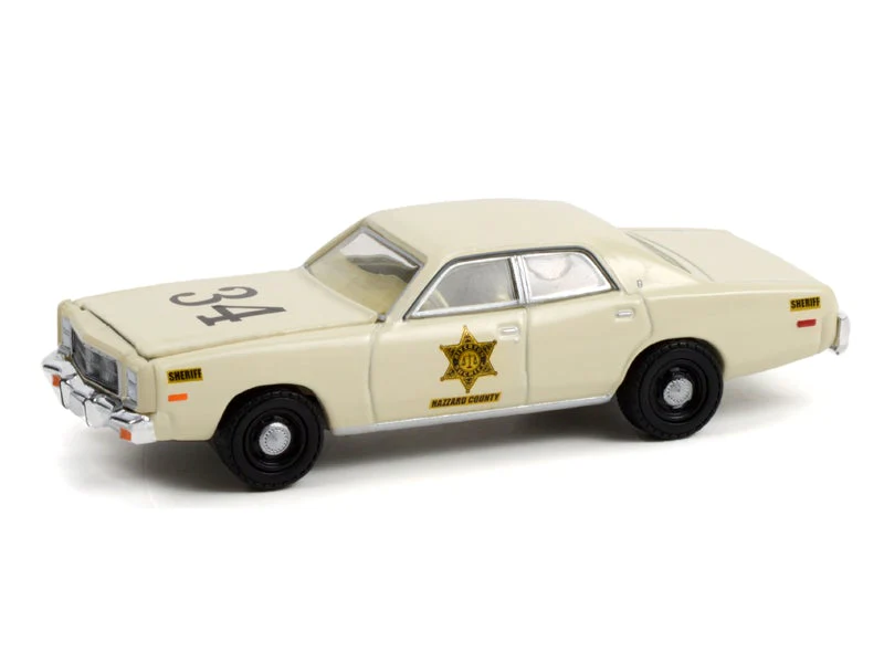 CHASE 1977 Plymouth Fury - Riverton Sheriff #34 Diecast 1:64 Scale Model Car - Greenlight 30316 - Image 2