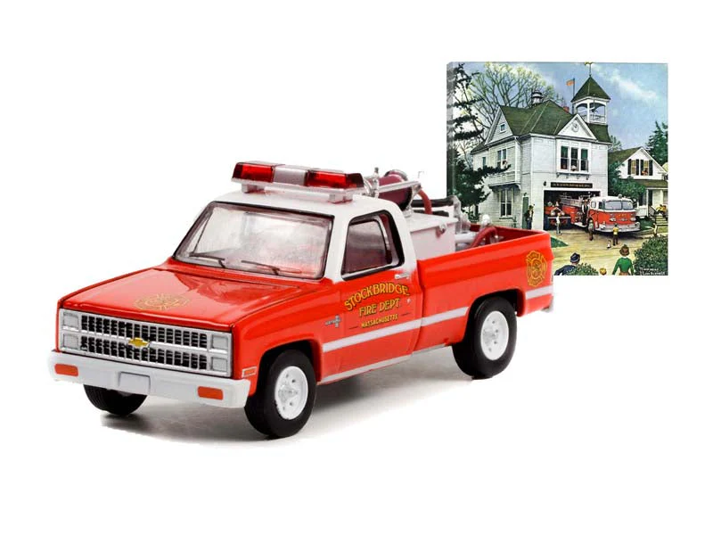 1981 Chevrolet K20 Scottsdale - Stockbridge Fire Department (Norman Rockwell Series 4) Diecast 1:64 Scale Model - Greenlight 54060E