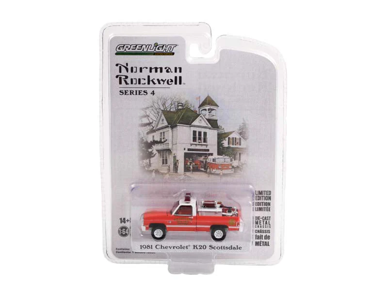 1981 Chevrolet K20 Scottsdale - Stockbridge Fire Department (Norman Rockwell Series 4) Diecast 1:64 Scale Model - Greenlight 54060E - Image 2
