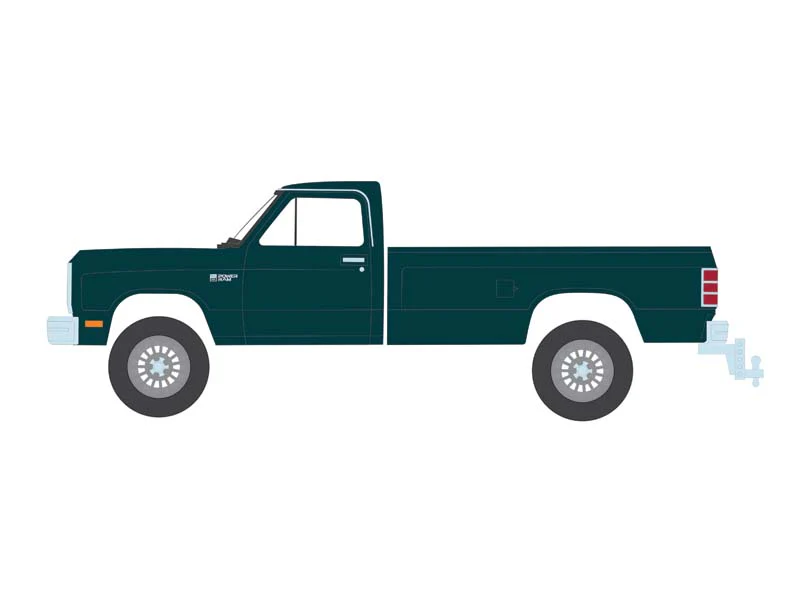 RAW CHASE 1982 Dodge Ram W250 Power Ram – Medium Seaspray Green Metallic (Down on the Farm Series 9) Diecast 1:64 Scale Model - Greenlight 48090B - Image 3
