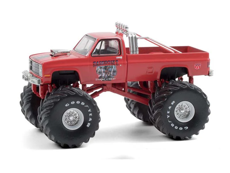 CHASE 1984 Chevrolet Silverado Monster Truck - Samson I (Kings of Crunch Series 8) Diecast 1:64 Scale Model - Greenlight 49080E - Image 2