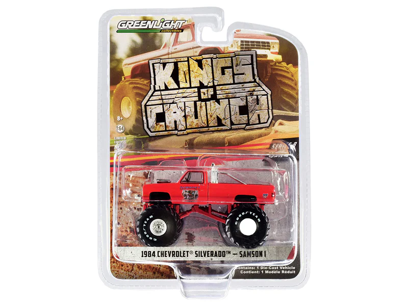 CHASE 1984 Chevrolet Silverado Monster Truck - Samson I (Kings of Crunch Series 8) Diecast 1:64 Scale Model - Greenlight 49080E - Image 3