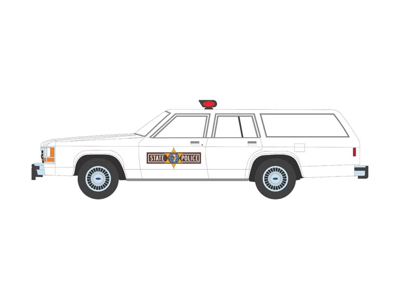 CHASE 1988 Ford LTD Crown Victoria Wagon - Illinois State Police (Hot Pursuit Series 46) Diecast 1:64 Scale Model - Greenlight 43040C - Image 10