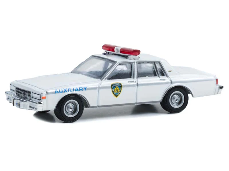 1989 Chevrolet Caprice - NYPD Auxiliary w/ NYPD Squad Number Decal Sheet Diecast 1:64 Scale Model - Greenlight 42774
