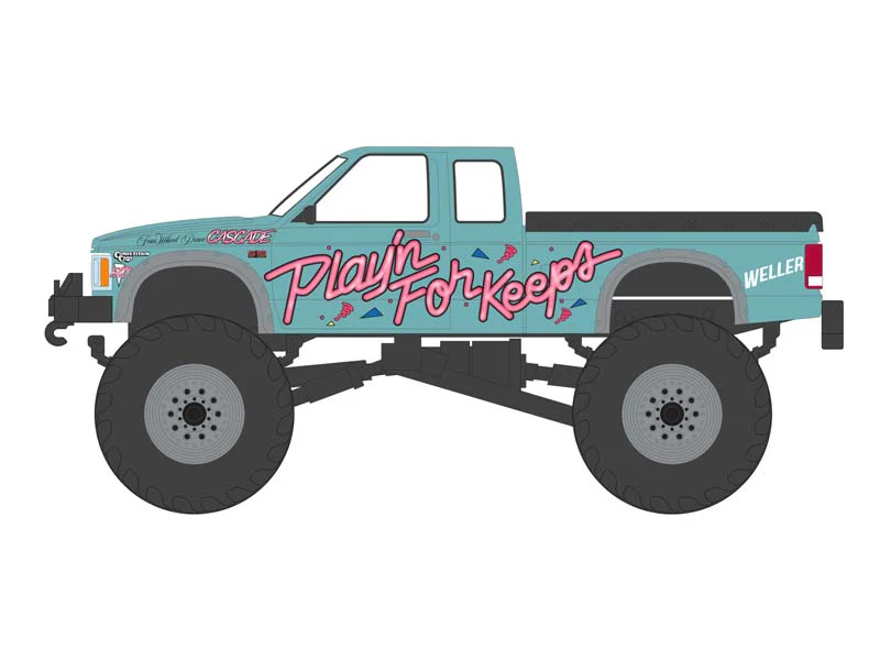1990 GMC S-15 Monster Truck - Playin for Keeps (Kings of Crunch Series 14) Diecast 1:64 Scale Models - Greenlight 49140E - Image 2