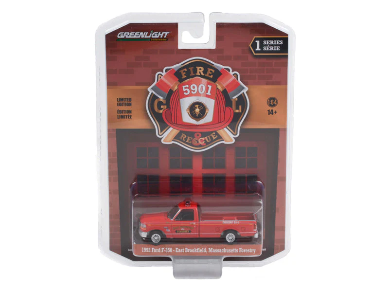 CHASE 1992 Ford F-350 - East Brookfield Massachusetts Forestry (Fire & Rescue) Series 1 Diecast 1:64 Scale Model - Greenlight 67010B - Image 3