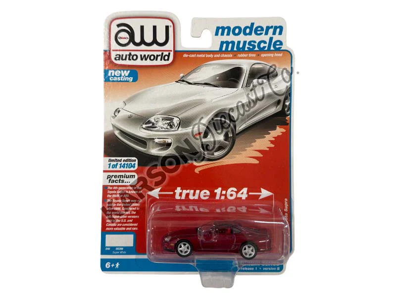 CHASE 1993 Toyota Supra Super White (Modern Muscle) Diecast 1:64 Scale Model - Auto World 64302B