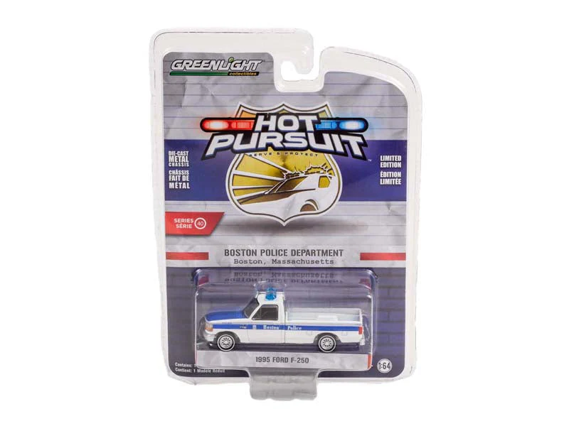 CHASE 1995 Ford F-250 - Boston Police Department - Boston Massachusetts (Hot Pursuit) Series 40 Diecast 1:64 Scale Model Truck - Greenlight 42980C - Image 3