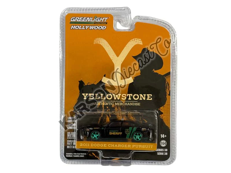 CHASE 2011 Dodge Charger Pursuit - Yellowstone County Sheriff Deputy #18 (Hollywood Series 38) Diecast 1:64 Scale Model - Greenlight 44980D