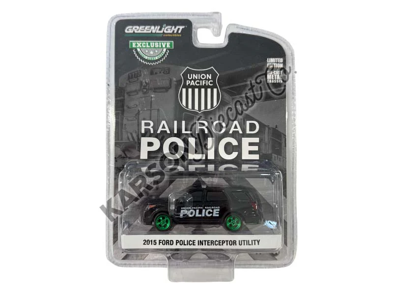 CHASE 2015 Ford Police Interceptor Utility - Union Pacific Railroad Police Diecast Scale 1:64 Scale Model - Greenlight 30386