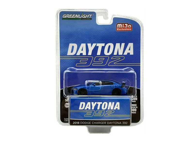 CHASE 2018 Dodge Charger Daytona 392 - Blue Metallic w/ Black Top Limited to 3300 pcs (MiJo Exclusive) Diecast 1:64 Model Car - Greenlight 51424 - Image 2