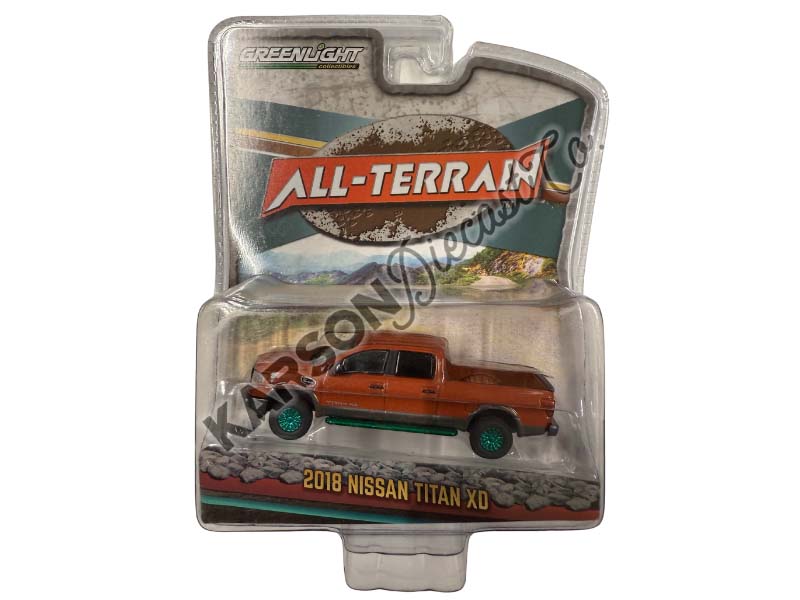 CHASE 2018 Nissan Titan XD Platinum Pickup Truck Copper (All Terrain Series 8) Diecast 1:64 Scale Model - Greenlight 35130F