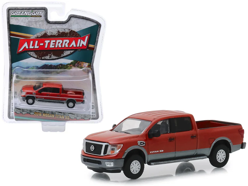 CHASE 2018 Nissan Titan XD Platinum Pickup Truck Copper (All Terrain Series 8) Diecast 1:64 Scale Model - Greenlight 35130F - Image 2