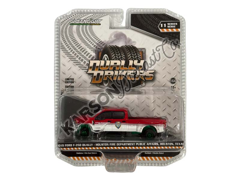 CHASE 2019 Ford F-350 Dually - Houston Fire Department Public Affairs Texas (Dually Drivers Series 11) Diecast 1:64 Scale Model - Greenlight 46110D