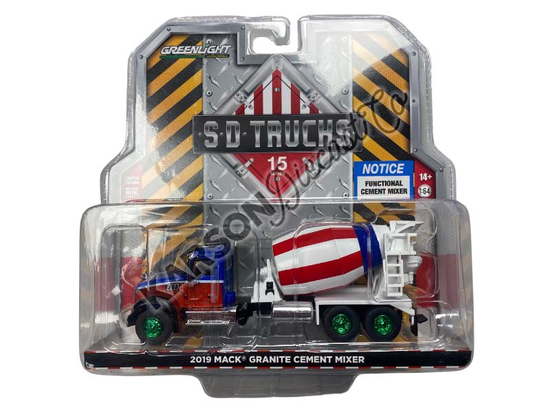 CHASE 2019 Mack Granite Cement Mixer (S.D. Trucks) Series 15 Diecast 1:64 Scale Model - Greenlight 45150C
