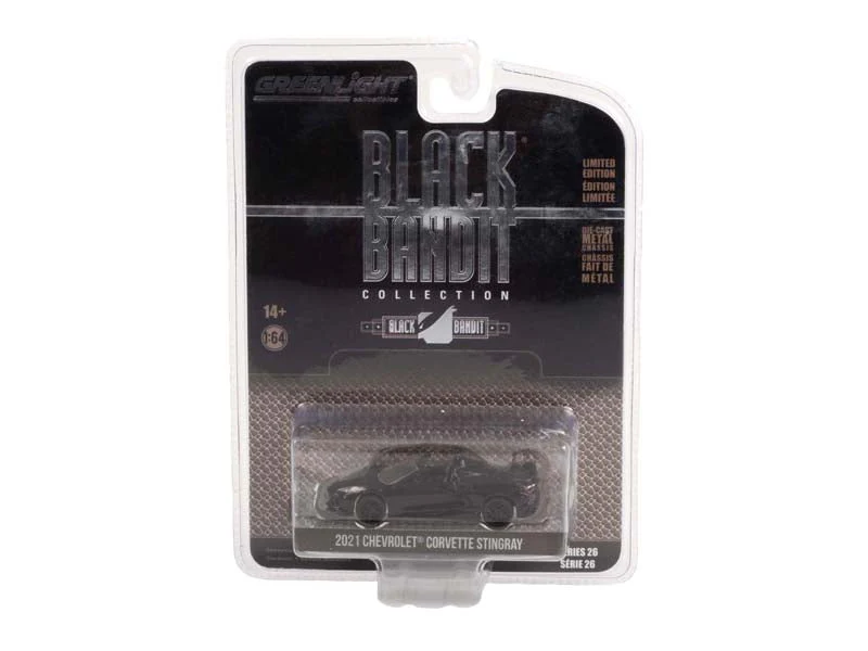 CHASE 2021 Chevrolet Corvette C8 Stingray Convertible (Black Bandit) Series 26 Diecast 1:64 Model - Greenlight 28090D - Image 3