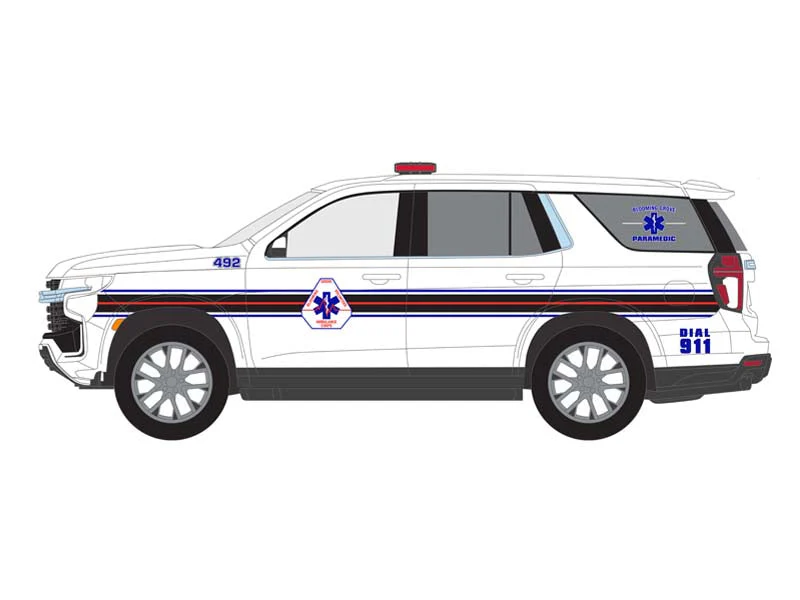 CHASE 2021 Chevrolet Tahoe - Blooming Grove Volunteer Ambulance Paramedic New York (First Responders) Series 1 Diecast 1:64 Scale Model - Greenlight 67040F - Image 4