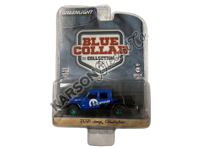 CHASE 2021 Jeep Gladiator w/ Off-Road Bumpers & Tonneau Cover - MOPAR (Blue Collar) Series 10 Diecast 1:64 Model Truck - Greenlight 35220F