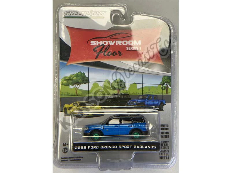 CHASE 2022 Ford Bronco Sport Badlands - Velocity Blue Metallic (Showroom Floor) Series 1 Diecast 1:64 Scale Model Car - Greenlight 68010C