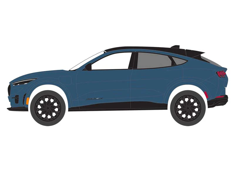 CHASE 2023 Ford Mustang Mach-E GT Performance Edition - Vapor Blue (Showroom Floor Series 5) Diecast 1:64 Scale Model - Greenlight 68050F - Image 3