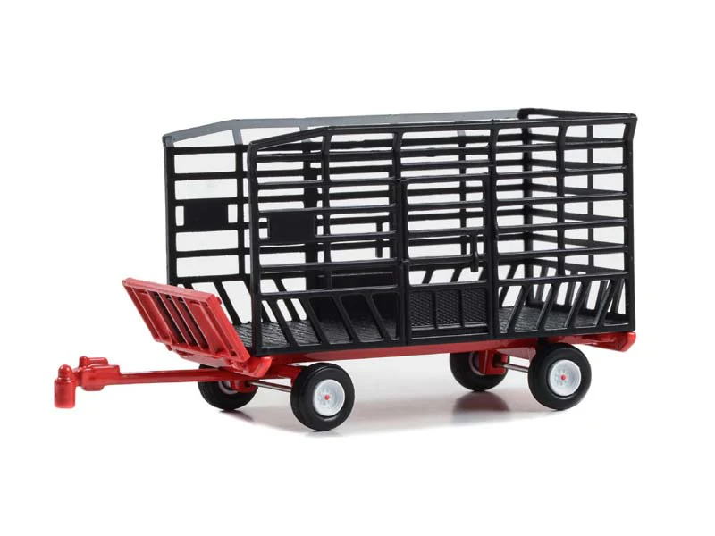 CHASE Bale Throw Wagon - Black and Red (Down on the Farm Series 8) Diecast 1:64 Scale Model - Greenlight 48080F - Image 2
