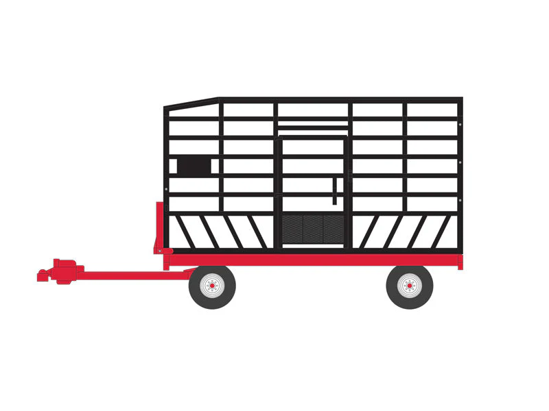 CHASE Bale Throw Wagon - Black and Red (Down on the Farm Series 8) Diecast 1:64 Scale Model - Greenlight 48080F - Image 3