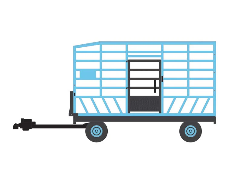 CHASE Bale Throw Wagon - Light Blue (Down on the Farm Series 10) Diecast 1:64 Scale Model - Greenlight 48100F - Image 9