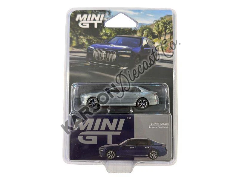 CHASE BMW i7 xDrive60 – Tanzanite Blue Metallic (Mini GT) Diecast 1:64 Scale Model - TSM MGT01111