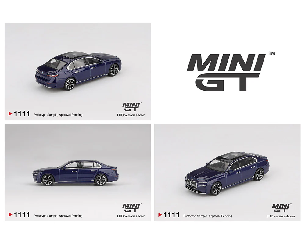 24 PACK BMW i7 xDrive60 – Tanzanite Blue Metallic (Mini GT) Diecast 1:64 Scale Model - TSM MGT01111 - Image 3