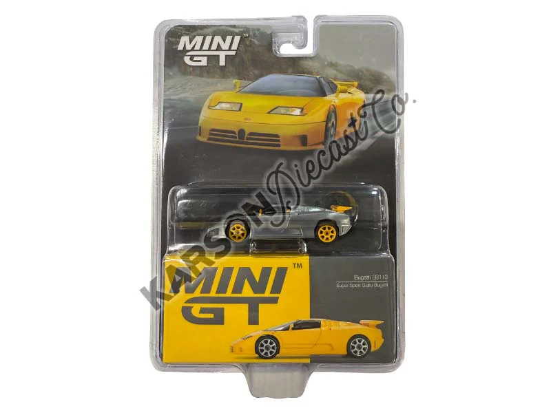 CHASE Bugatti EB110 Super Sport Giallo Bugatti – Yellow (Mini GT) Diecast 1:64 Scale Model - TSM MGT00866