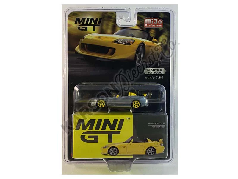 CHASE Honda S2000 CR Rio - Yellow Pearl Mini GT (MiJo Exclusive) Diecast 1:64 Scale Model - True Scale Miniatures MGT00282