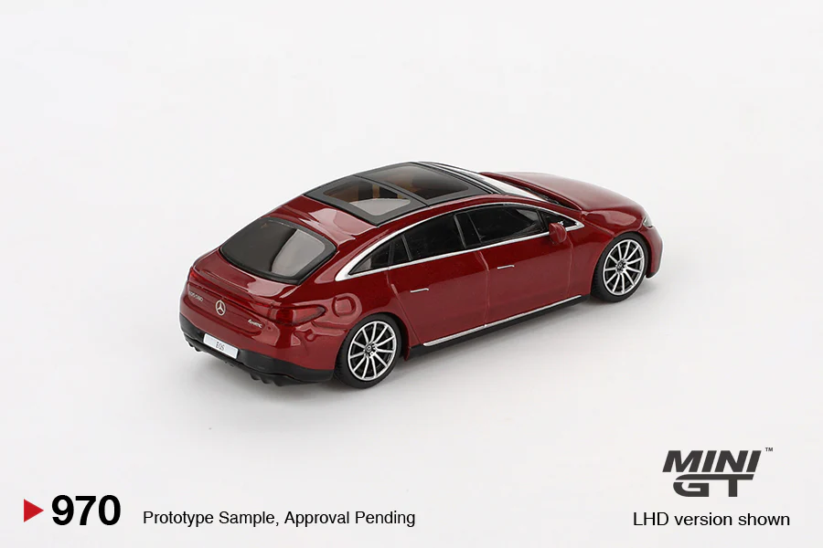 Mercedes-Benz EQS 580 4MATIC – Red Metallic (Mini GT) Diecast 1:64 Scale Model - TSM MGT00970 - Image 2