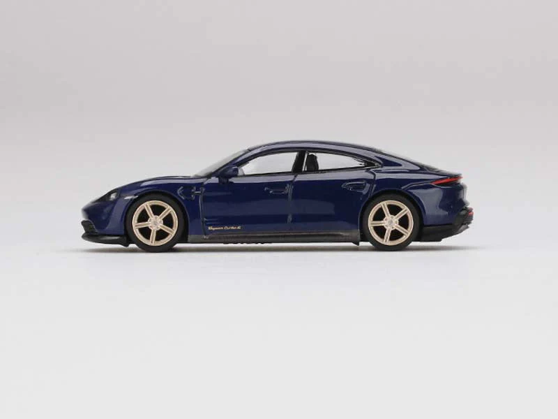 CHASE Porsche Taycan Turbo S Gentian Blue Metallic (Mini GT) Diecast 1:64 Scale Model - TSM MGT00339 - Image 4