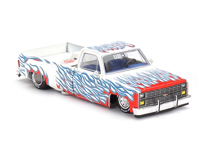 Chevrolet Silverado Dually on Fire V2 – White Flames (Kaido House x Mini GT) Diecast 1:64 Scale Model - TSM KHMG157