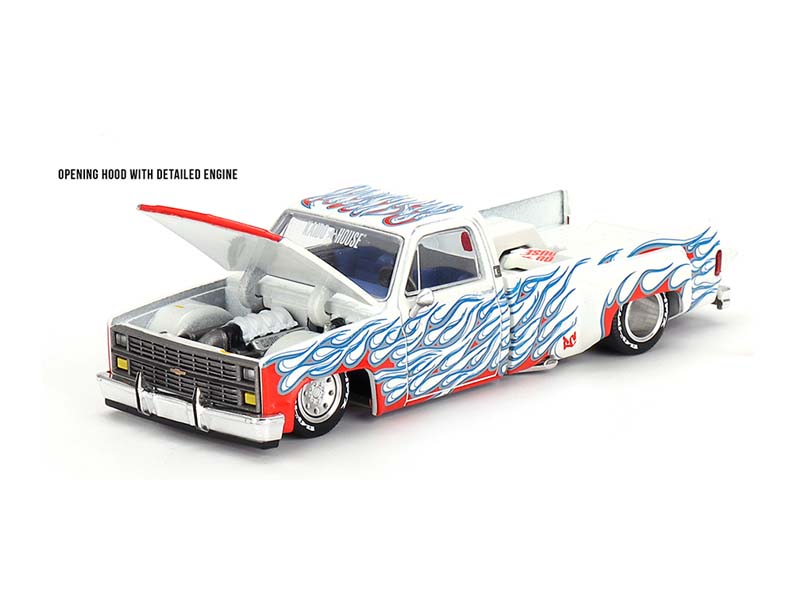Chevrolet Silverado Dually on Fire V2 – White Flames (Kaido House x Mini GT) Diecast 1:64 Scale Model - TSM KHMG157 - Image 2
