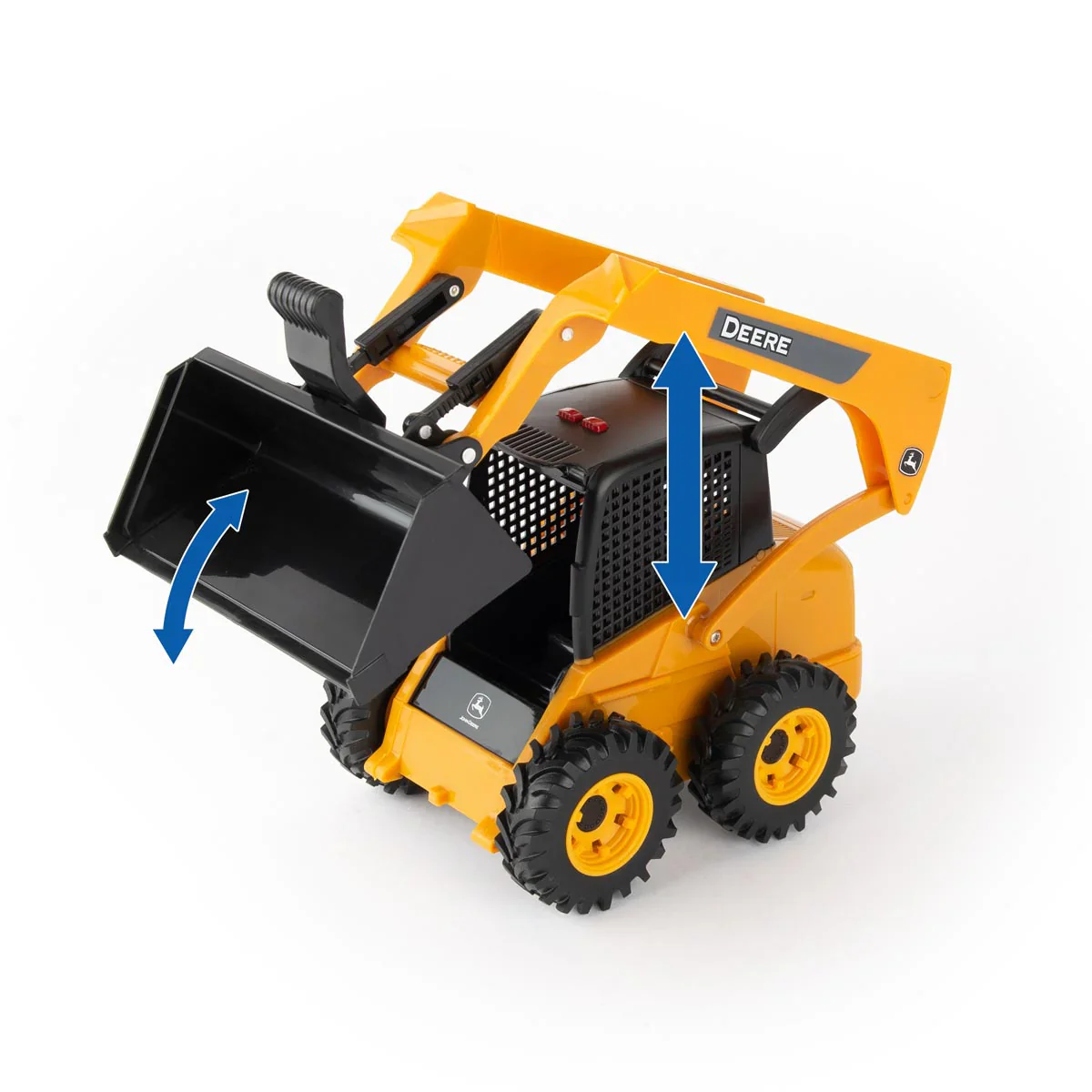 Chevy Dually Quad Cab w/ Gooseneck Trailer and John Deere Skid Steer (Big Farm) 1:16 Scale Model - ERTL 47347 - Image 4
