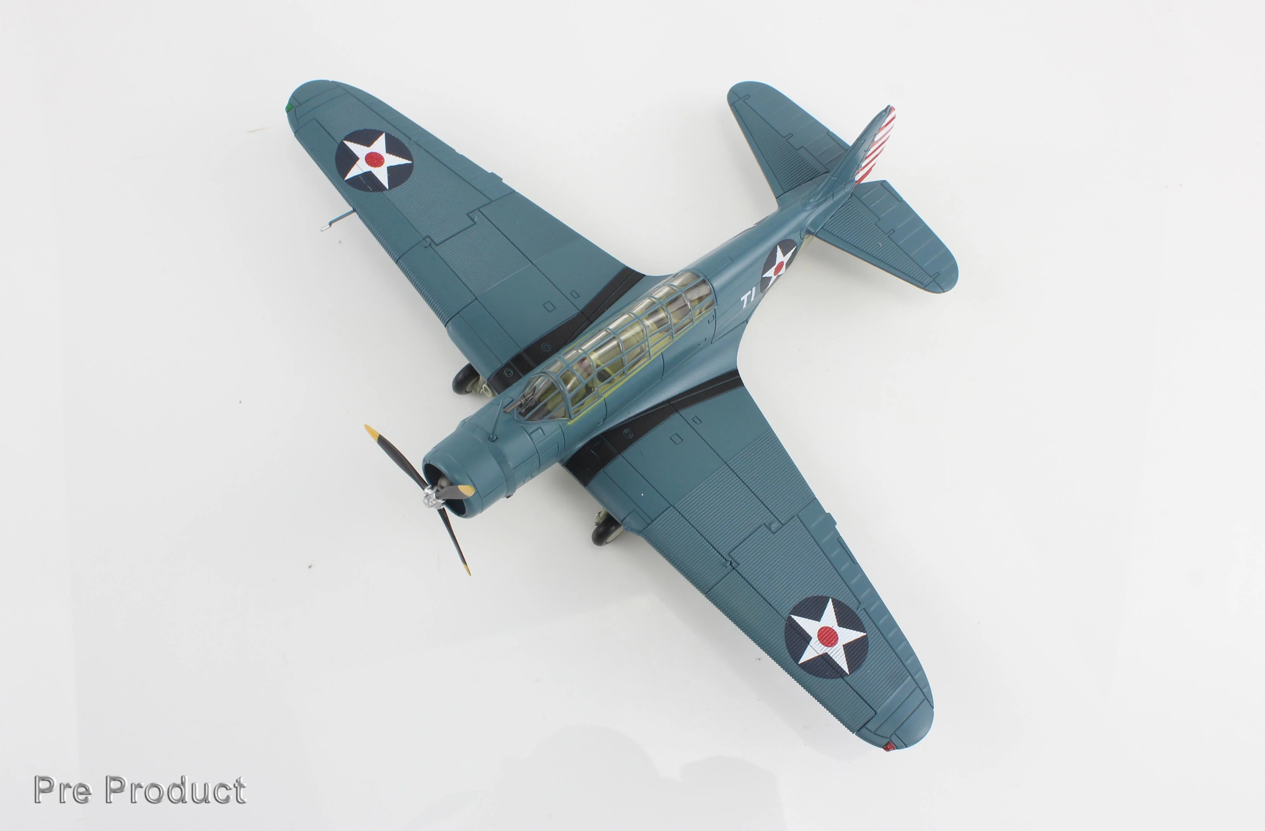 Douglas TBD-1 Devastator Battle of Coral Sea T-1, Lt. Cdr. James Brett VT-2 USS Lexington May 1942 Diecast 1:72 Scale Model - Hobby Master SM8011 - Image 3