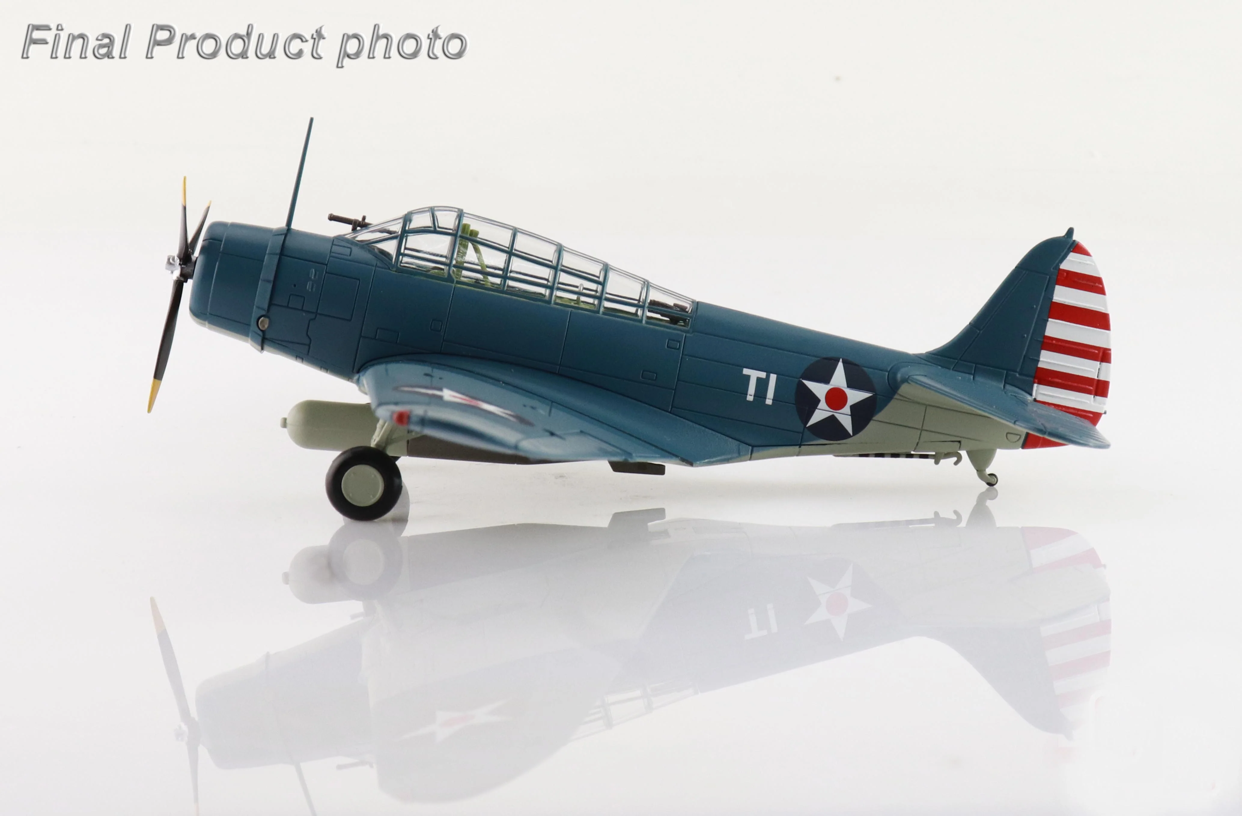 Douglas TBD-1 Devastator Battle of Coral Sea T-1, Lt. Cdr. James Brett VT-2 USS Lexington May 1942 Diecast 1:72 Scale Model - Hobby Master SM8011 - Image 7