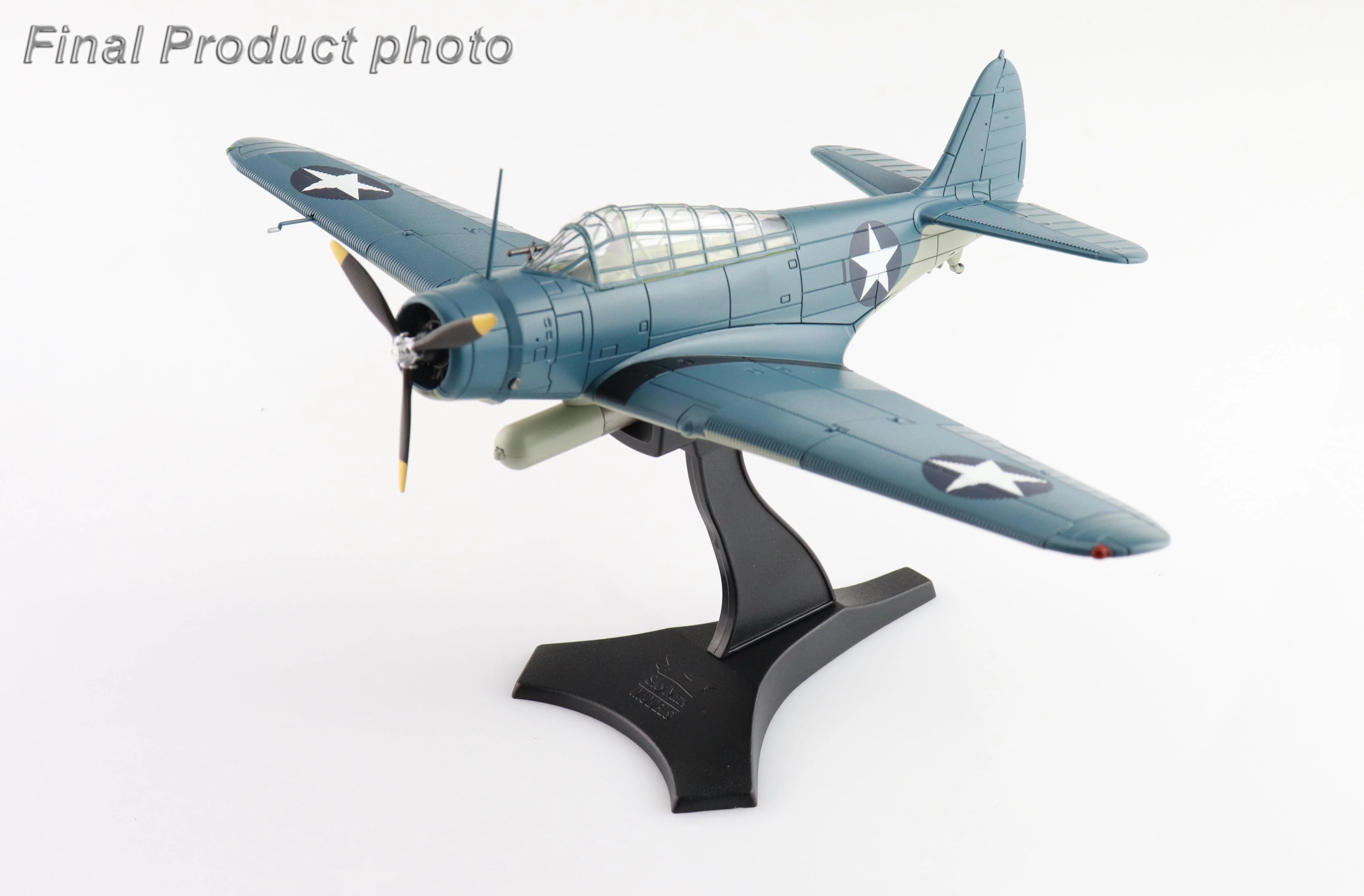 Douglas TBD-1 Devastator Battle of Midway Black 1 Lt Cdr EE Lindsey VT-6 USS Enterprise 4th June 1942 Diecast 1:72 Scale Model - Hobby Master SM8012 - Image 7
