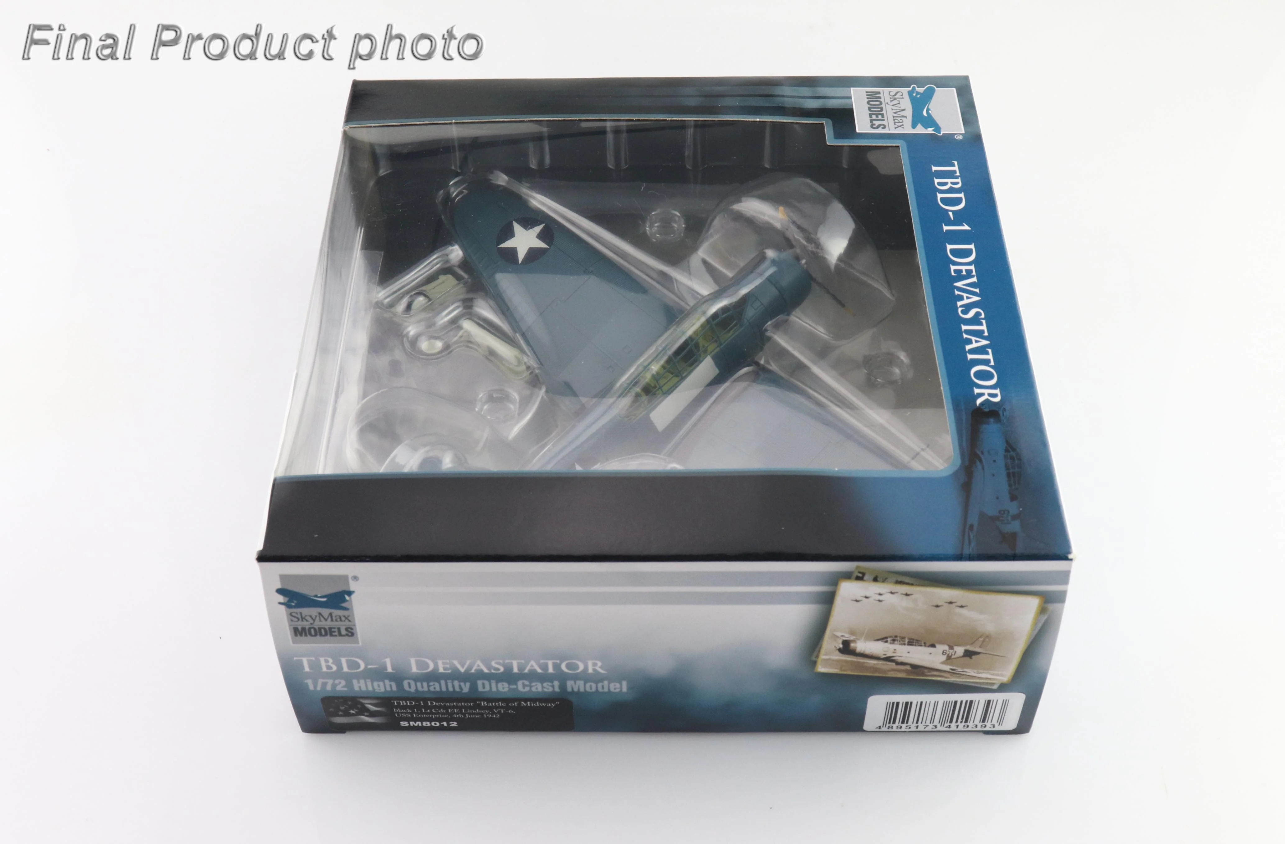 Douglas TBD-1 Devastator Battle of Midway Black 1 Lt Cdr EE Lindsey VT-6 USS Enterprise 4th June 1942 Diecast 1:72 Scale Model - Hobby Master SM8012 - Image 8