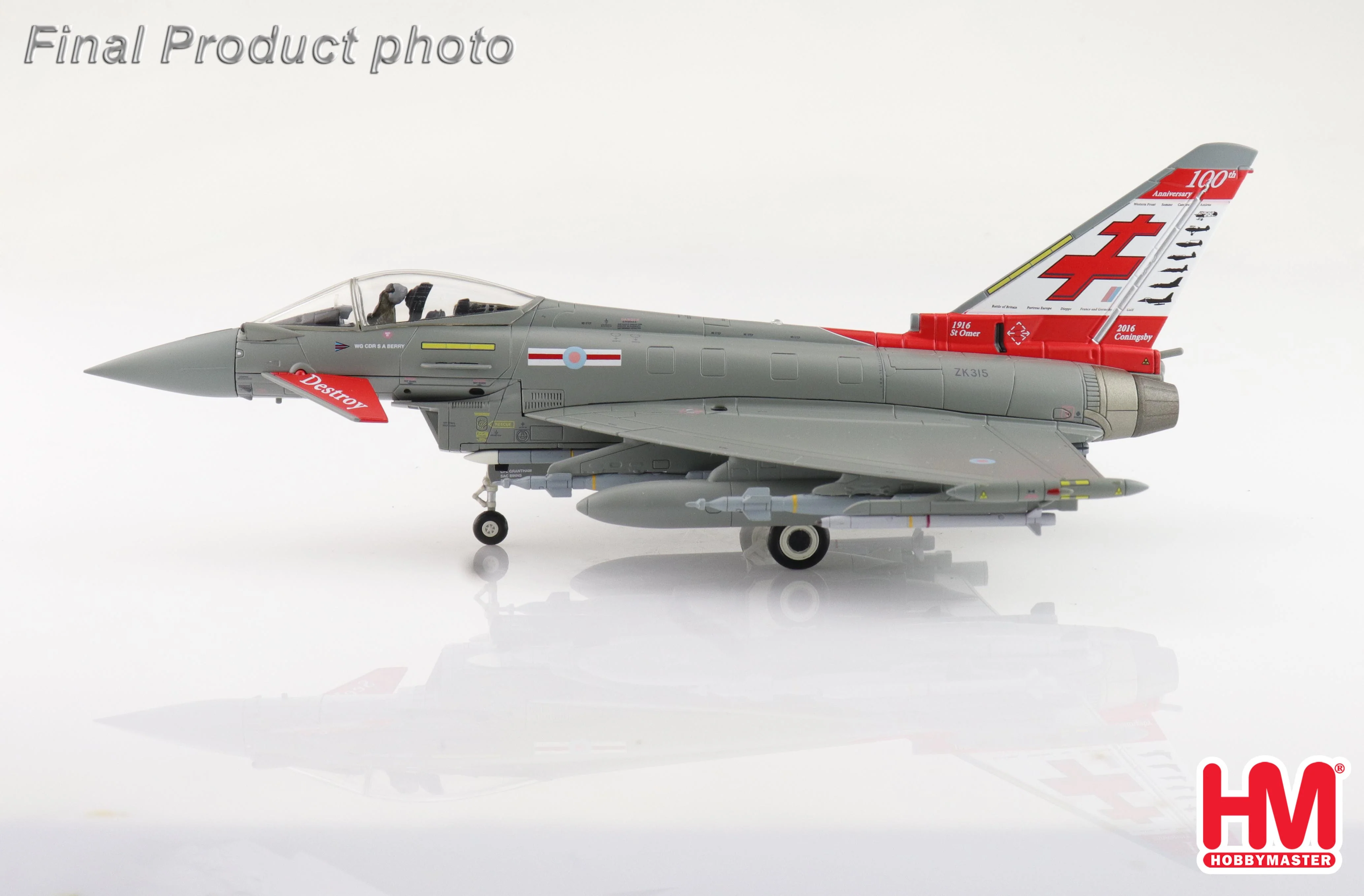 Eurofighter Typhoon ZK315, 41 Sqn. RAF Coningsby 2015 Diecast 1:72 Scale Model - Hobby Master HA6624 - Image 5
