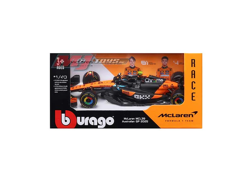 F1 2025 McLaren MCL39 #4 Lando Norris Diecast 1:43 Scale Model - Bburago 38248LN - Image 2