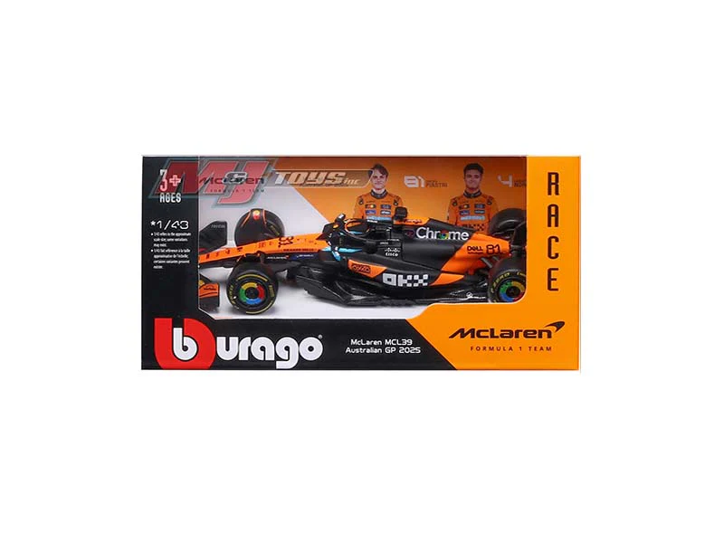 F1 2025 McLaren MCL39 #81 Oscar Paistri Diecast 1:43 Scale Model - Bburago 38248OP - Image 2