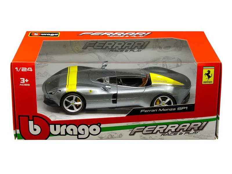 Ferrari Monza SP1 (Race & Play) Diecast 1:24 Scale Model - Bburago 26027SIL - Image 2